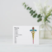 Carte De Visite OR CADUCUS, MÉDECIN, SERVICE MÉDICALE Purple Blanc (Debout devant)