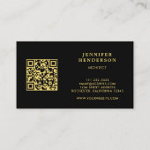 Carte De Visite Or cardinal rouge code QR professionnel (Dos)