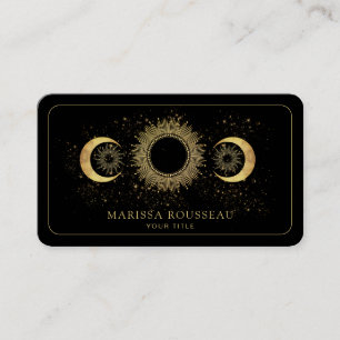 Carte De Visite Or Celeste Soleil Noir Lune 