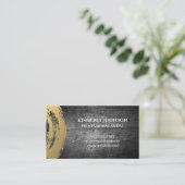 Carte De Visite or chic brossé | métal rayé (Debout devant)