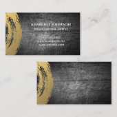 Carte De Visite or chic brossé | métal rayé (Devant / Derrière)