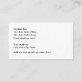 Carte De Visite Or chic et agent immobilier noir (Dos)