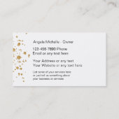 Carte De Visite Or chic et professionnel blanc (Dos)