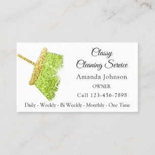Carte De Visite Or chic MintSparkly de domestique de service de