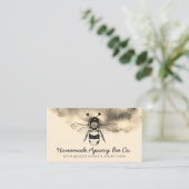 Carte De Visite Or Coeur nuageux Apiary Miel abeille (Debout devant)