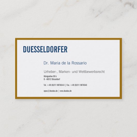 Carte De Visite Or comme couleur (Devant)