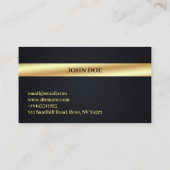 Carte De Visite Or dans l'espace noir (Dos)