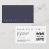 Carte De Visite Or de bleu marine de code de QR (Devant / Derrière)