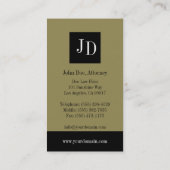 Carte De Visite Or de cabinet juridique/bannière noire (Dos)