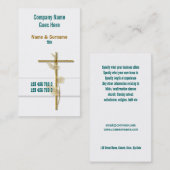 Carte De Visite Or de croix de religion du Christ d'église (Devant / Derrière)