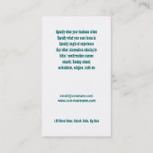 Carte De Visite Or de croix de religion du Christ d'église (Dos)