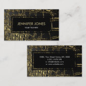 Carte De Visite Or de Faux et peau noire de /Snake de crocodile (Devant / Derrière)