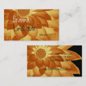 Carte De Visite Or de FLEUR d'IMAGINAIRE métallique (Devant / Derrière)