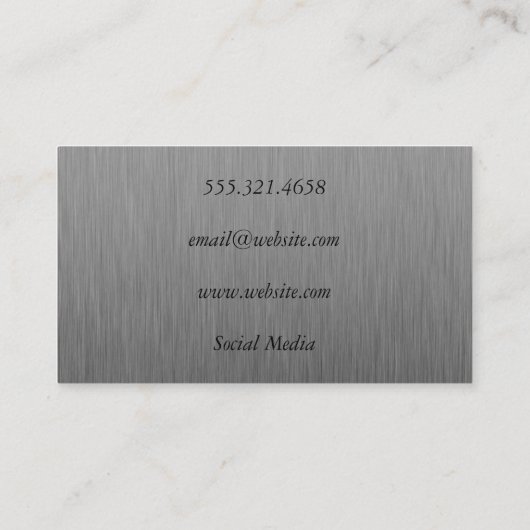 Carte De Visite Or de luxe avec Faux Metallic (Dos)