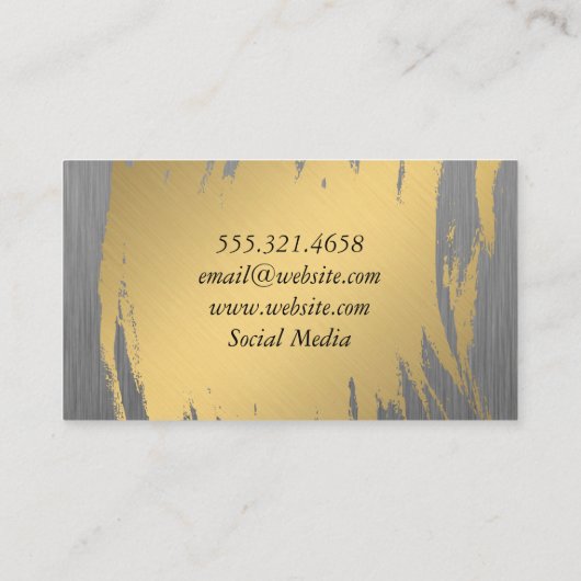 Carte De Visite Or de luxe avec Faux Metallic (Dos)