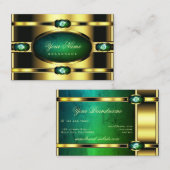 Carte De Visite Or de luxe avec marbre Turquoise et pierres de Fau (Devant / Derrière)