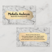 Carte De Visite Or de luxe brossé | Blanc marbre (Devant / Derrière)