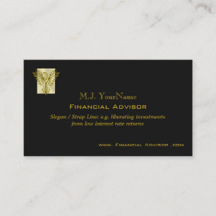 Carte De Visite Or de luxe de conseiller financier sur Phoenix