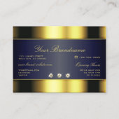 Carte De Visite Or de luxe et dégradé bleu foncé avec diamants (Dos)