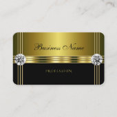Carte De Visite Or de luxe et noir avec diamants scintillants (Devant)