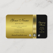 Carte De Visite Or de luxe et noir avec diamants scintillants (Dos)