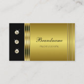 Carte De Visite Or de luxe et noir avec strass lumineux (Devant)