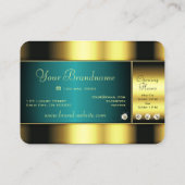Carte De Visite Or de luxe et Turquoise avec Diamonds Professional (Dos)