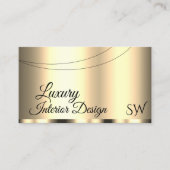 Carte De Visite Or de luxe glamour avec Initiales Professionnel (Devant)