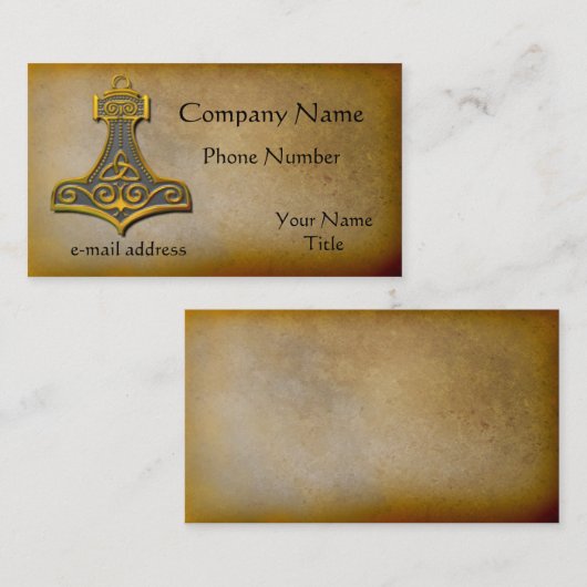 Carte De Visite Or de marteau de Thors (Devant / Derrière)