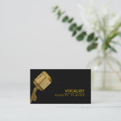 Carte De Visite Or de microphone de professeur de musique du DJ de (Debout devant)