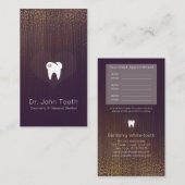 Carte De Visite Or dentaire moderne de pourpre de rendez-vous de (Devant / Derrière)