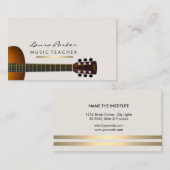 Carte De Visite Or d'instrument de guitare de professeur de (Devant / Derrière)