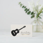 Carte De Visite Or d'instrument de joueur de guitare de professeur (Debout devant)