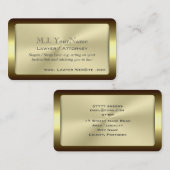 Carte De Visite Or-effet encadré par luxe d'avocat/mandataire (Devant / Derrière)