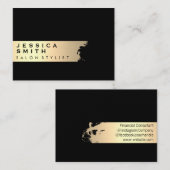 Carte De Visite Or élégant brossé (Devant / Derrière)