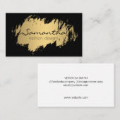 Carte De Visite Or élégant brossé / Noir (Devant / Derrière)