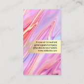 Carte De Visite Or élégant brossé | Rainbow Liquid Arrière - plan (Dos)