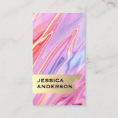 Carte De Visite Or élégant brossé | Rainbow Liquid Arrière - plan (Devant)