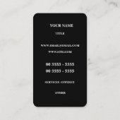 Carte De Visite Or élégant de course de brosse (Dos)