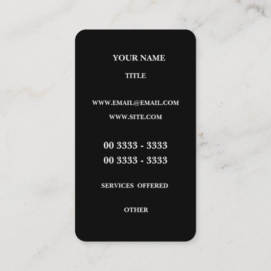 Carte De Visite Or élégant de course de brosse (Dos)