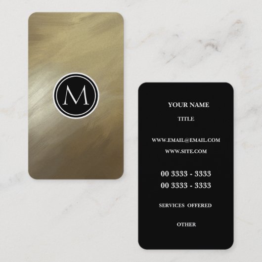 Carte De Visite Or élégant de course de brosse (Devant / Derrière)