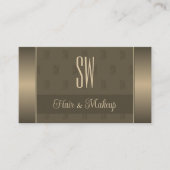 Carte De Visite Or élégant et Brown avec Initiales Professionnel (Devant)