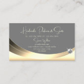 Carte De Visite Or élégant et gris avec diamant étincelant moderne (Dos)