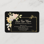 Carte De Visite ** Or Elegant Lavande Rose Aquarelle Florale (Dos)