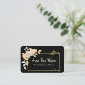 Carte De Visite ** Or Elegant Lavande Rose Aquarelle Florale (Debout devant)