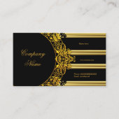 Carte De Visite Or Elegant Noir Glamour Mode (Devant)