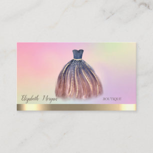 Carte De Visite Or Élégant, Robe Chic Holographique