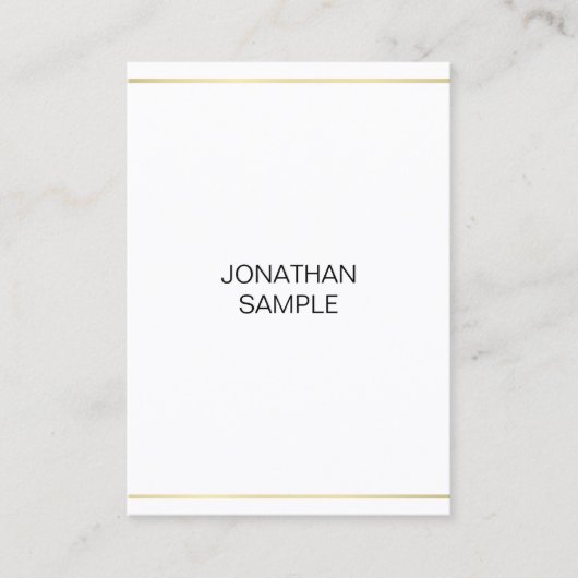Carte De Visite Or élégant simple moderne professionnel (Devant)