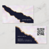 Carte De Visite Or élirécent Agate Moderne Élégant Féminin (Devant / Derrière)