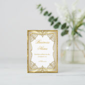Carte De Visite Or élite Blanc beige Crème Perle (Debout devant)